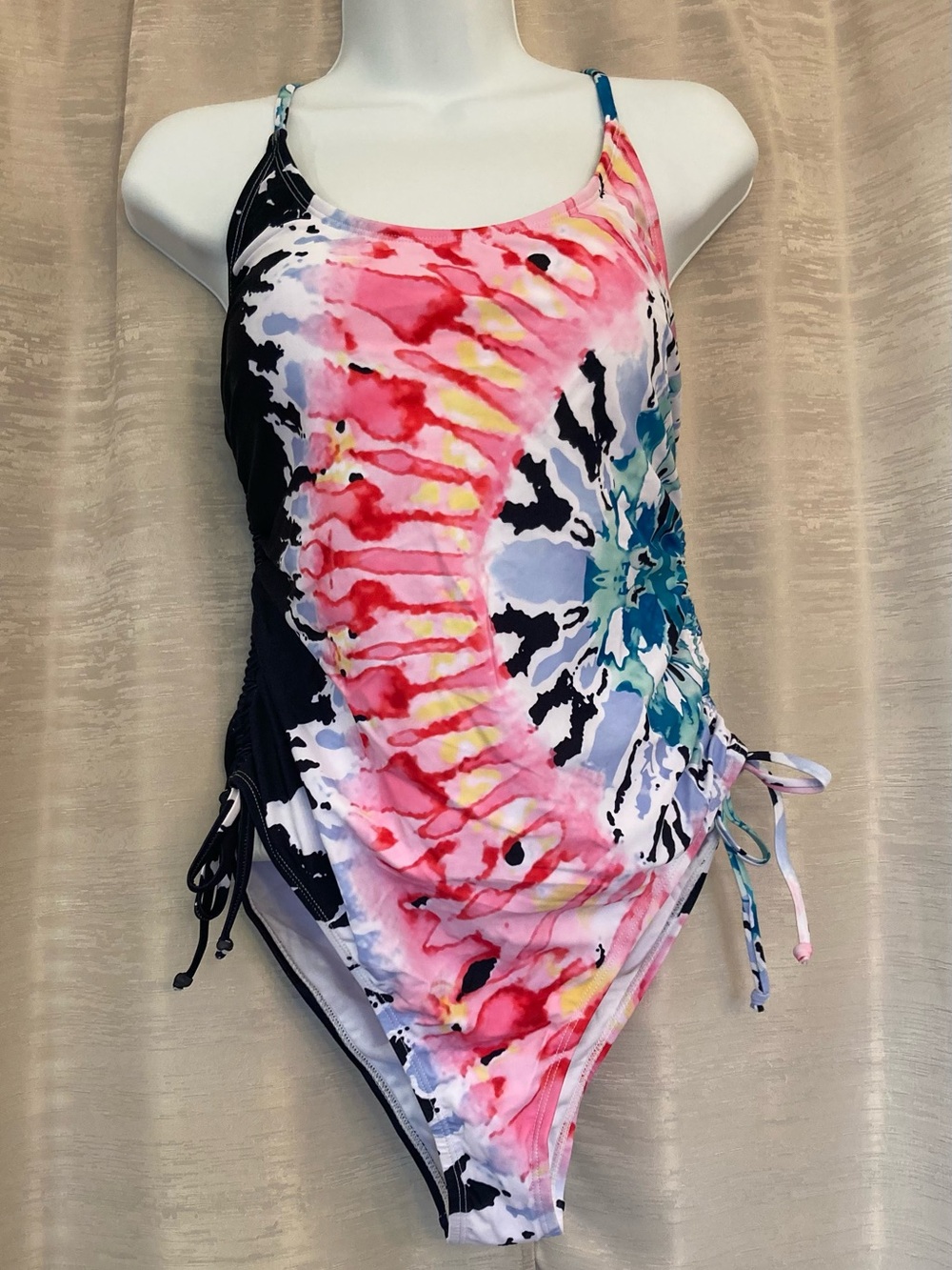 Women’s Multicolor Tie-Dye One-Piece Swimsuit 2XL NWOT